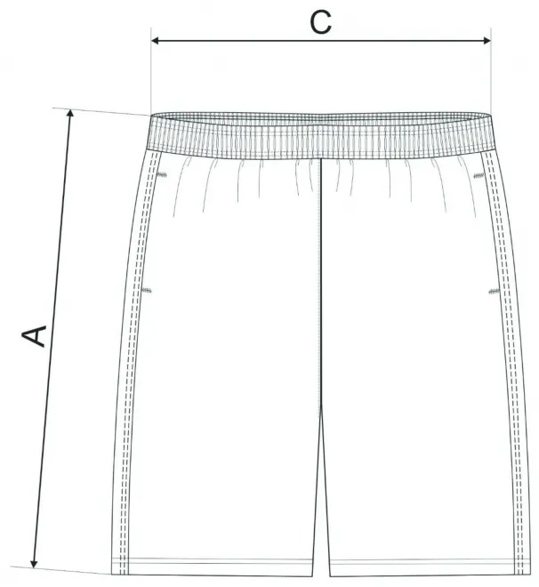Мъжки къси панталони - таблица с размери