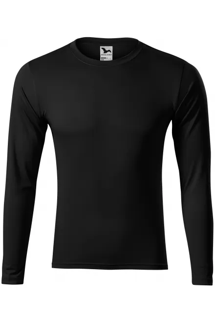 Спортна тениска с дълъг ръкав - черен, XS