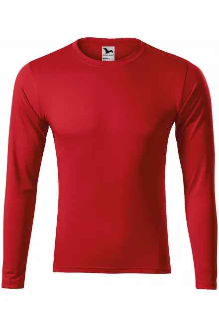 Спортна тениска с дълъг ръкав - червен, XS