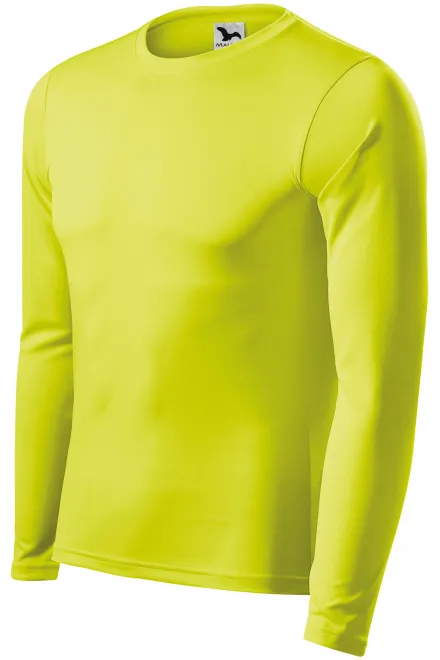 Спортна тениска с дълъг ръкав, неоново жълто