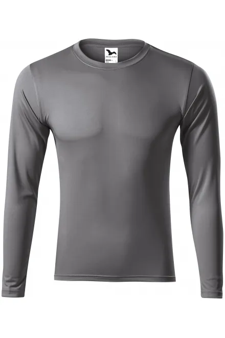 Спортна тениска с дълъг ръкав - стоманено сиво, XS