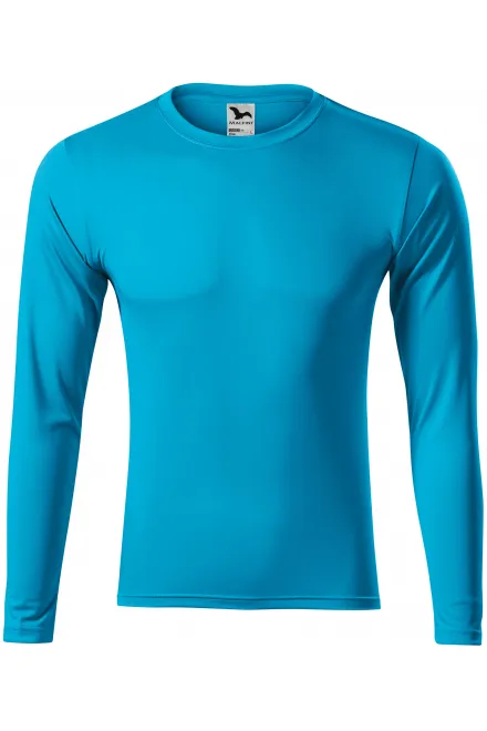 Спортна тениска с дълъг ръкав - тюркоаз, XS