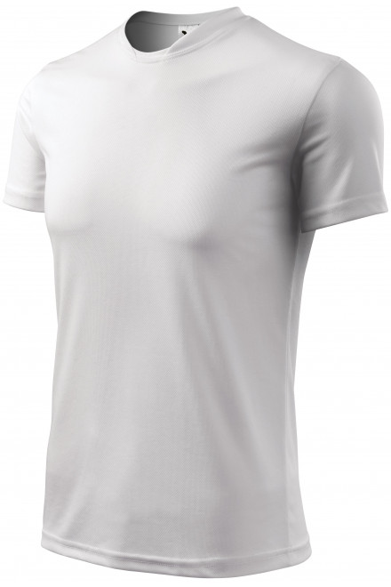 Тениска с асиметрично деколте, Бял, обикновени тениски