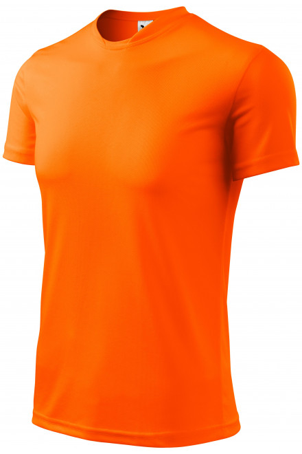 Тениска с асиметрично деколте, неонов портокал, мъжки тениски