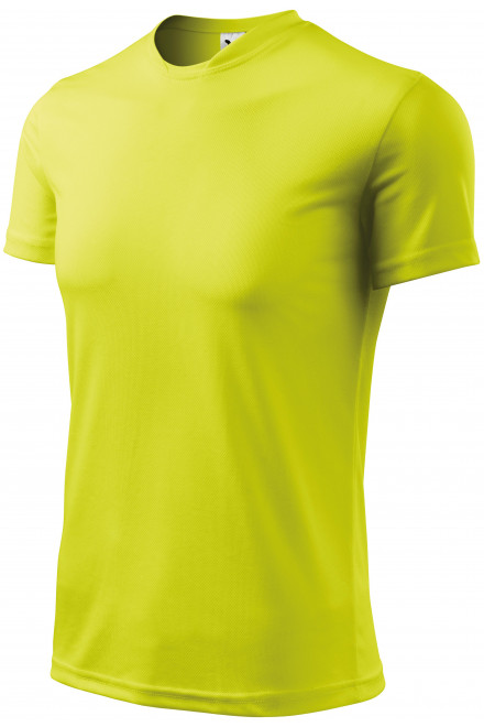 Тениска с асиметрично деколте, неоново жълто, тениски с къс ръкав