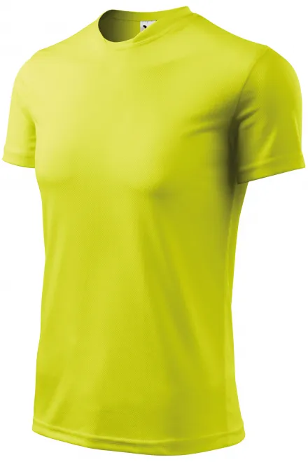 Тениска с асиметрично деколте, неоново жълто