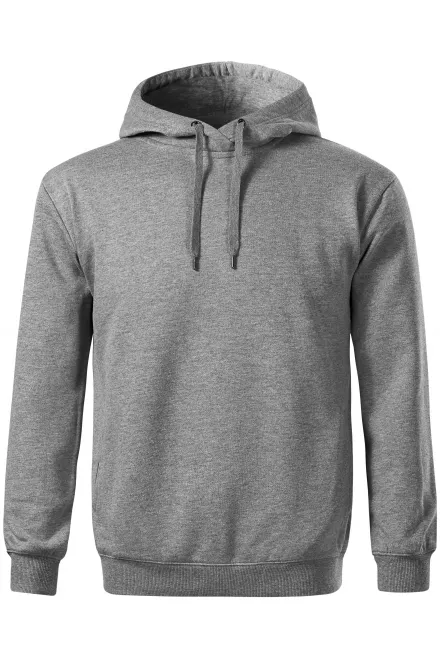 Удобна мъжка качулка - тъмно сив мрамор, M