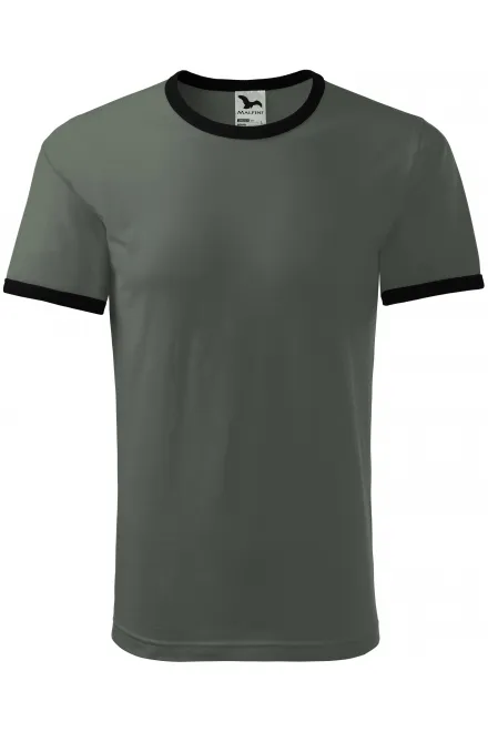 Унисекс контраст тениска - тъмен шисти, L